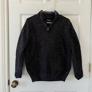 Chaps Men's Charcoal Zip-Up Knit Sweater